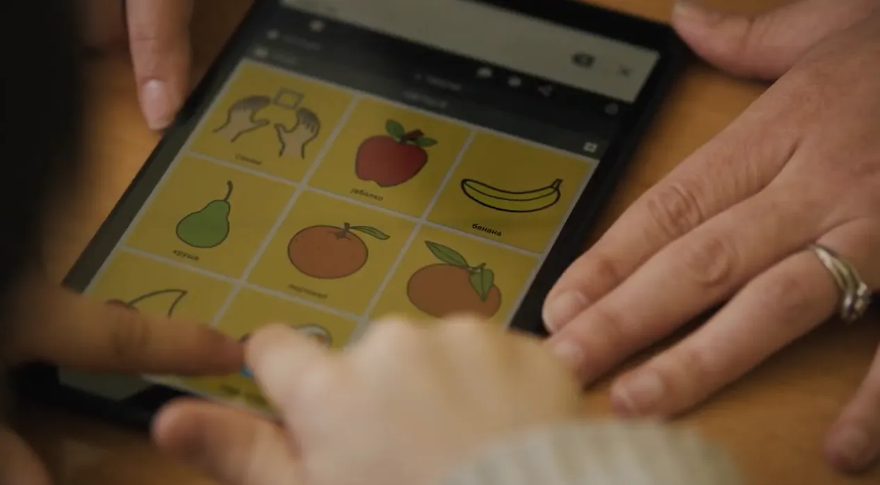 Cboard being used on a tablet