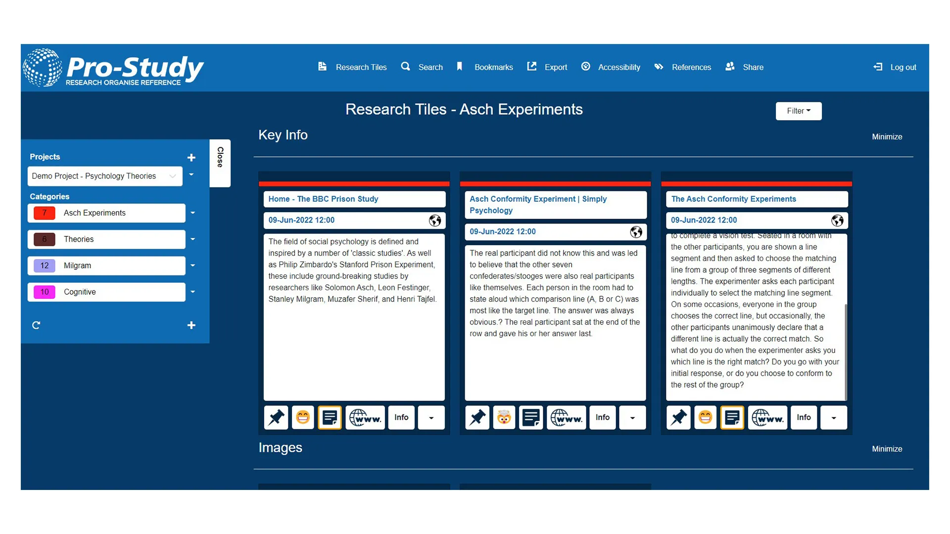 Research tiles.