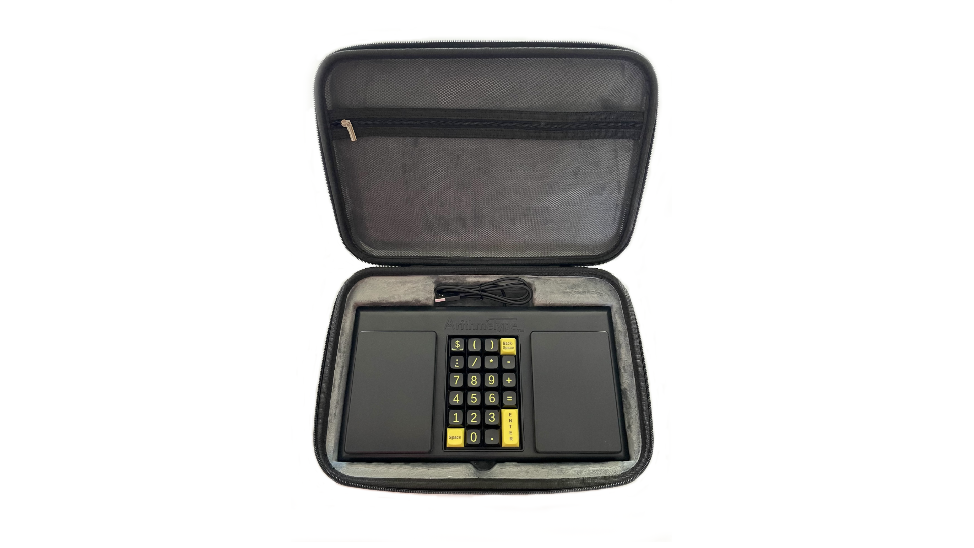 Math Keyboard in Carrying Case with section covers
