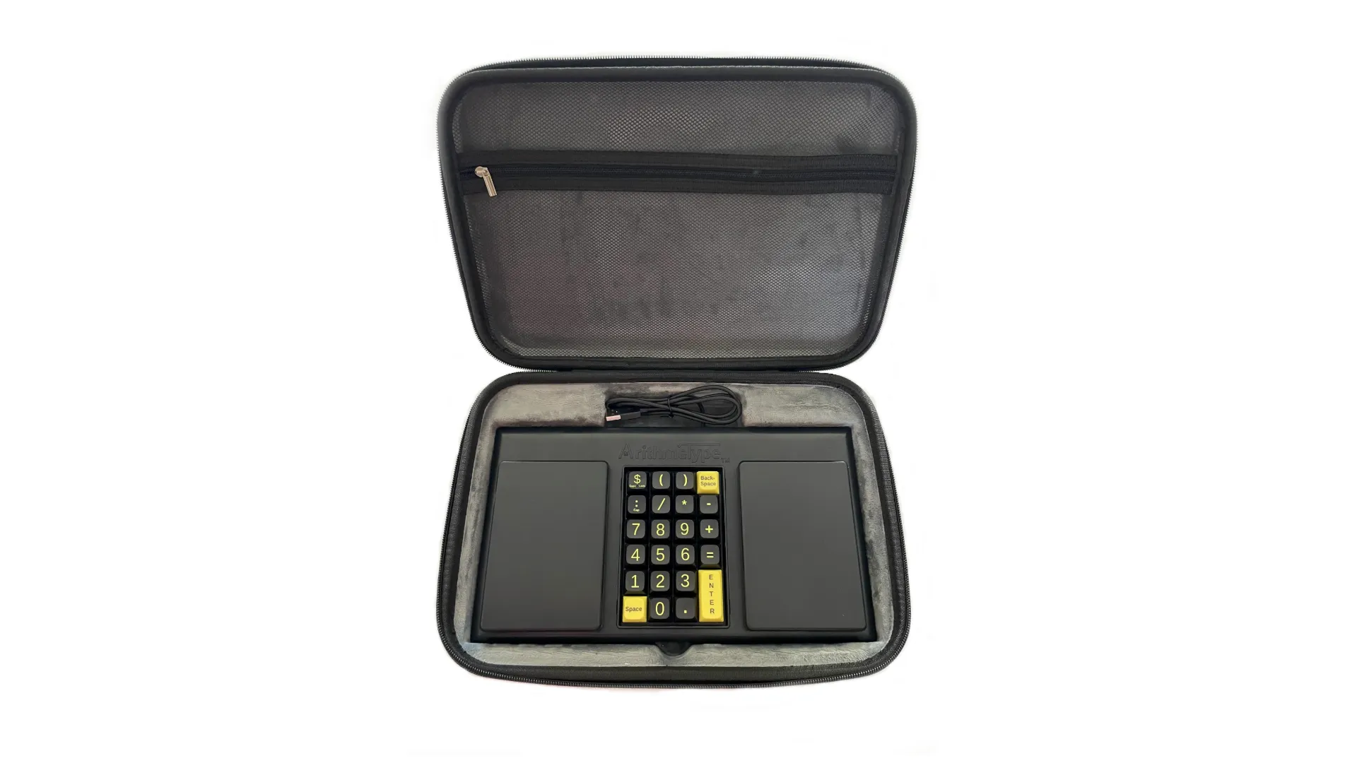 Math Keyboard in Carrying Case with section covers