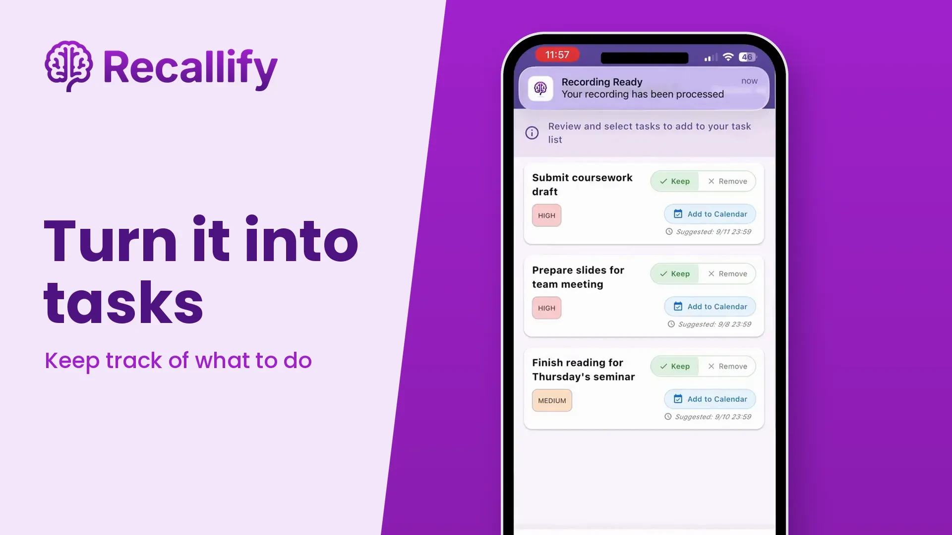 Turn it into tasks